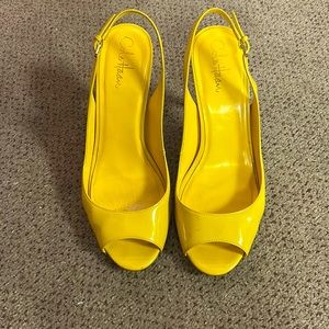 Yellow patten’s leather Cole Haan high heel sandals